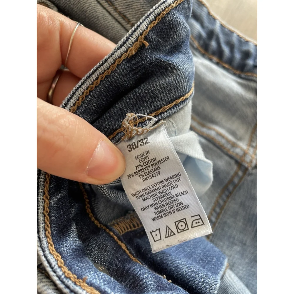 Aeropostale AERO Slim Straight Jeans Men 36x32 Blue Stretch Denim